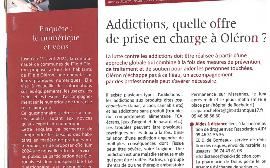 Réseau lutte contre les addictions à Oléron